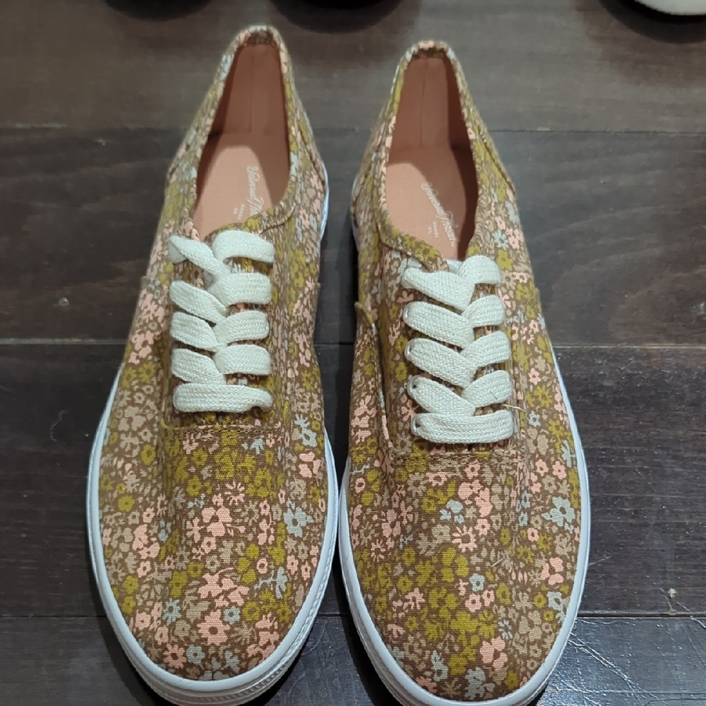 Universal Thread Floral Canvas Sneakers - Brown, Pink, Green